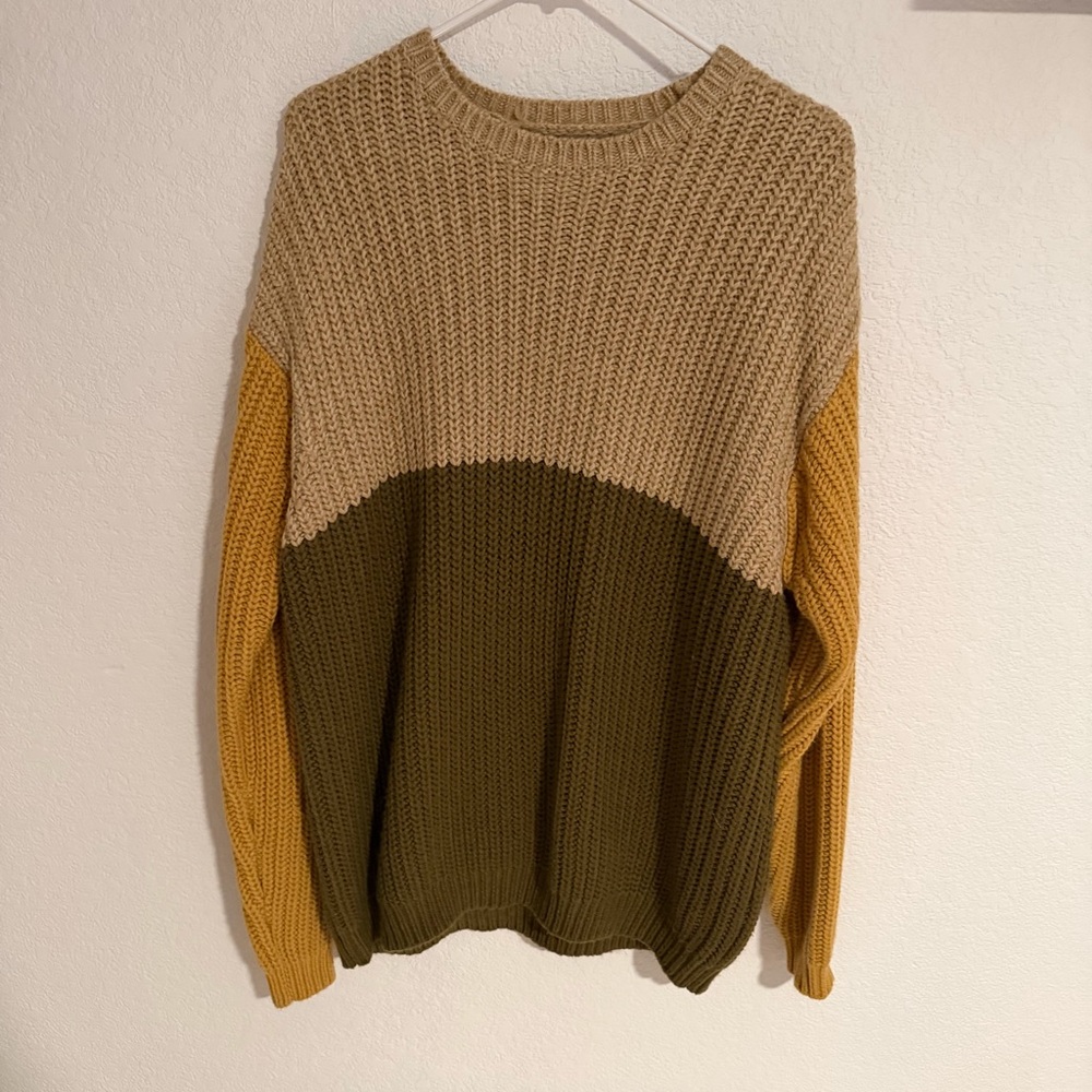 ASOS Men's Crewneck Sweater in Tan, Olive, and Mustard